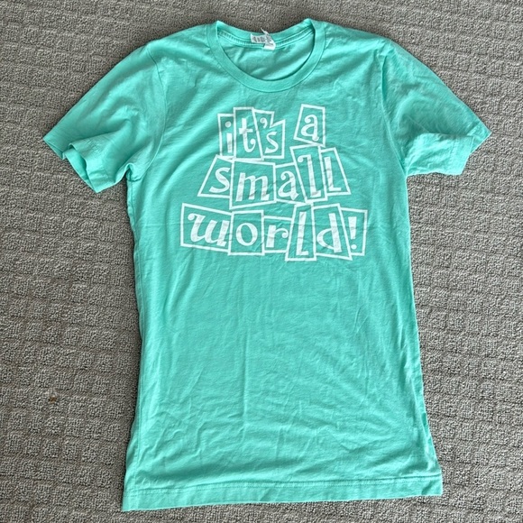 Tops - It's A Small World Women's t shirt Disney small teal